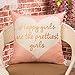 Fjfz Nursery Decor Happy Girls are The Prettiest Girls Motivational Sign Inspirational Quote Decoration Cotton Linen Home Decorative Throw Pillow Case Cushion Cover Sofa Couch, Blush Pink, 18