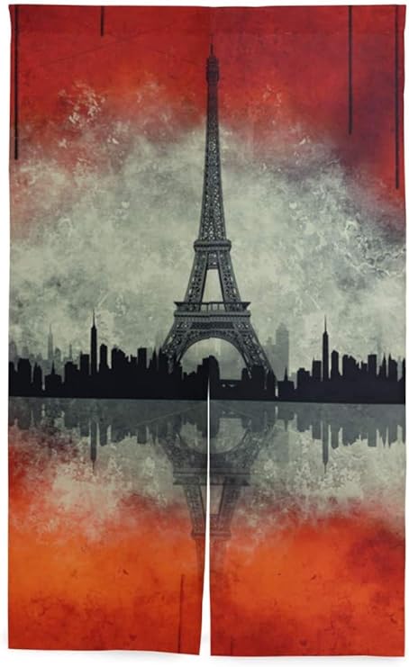 Amazon Tinzzeros のれん おしゃれ パリ市愛ロマン主義 夏涼し 夏涼しく 北欧 洋風 透け感の 中華風 暖簾をはる 戸口の デザイナー 突っ張り棒付き 幅85 丈90 のれん オンライン通販