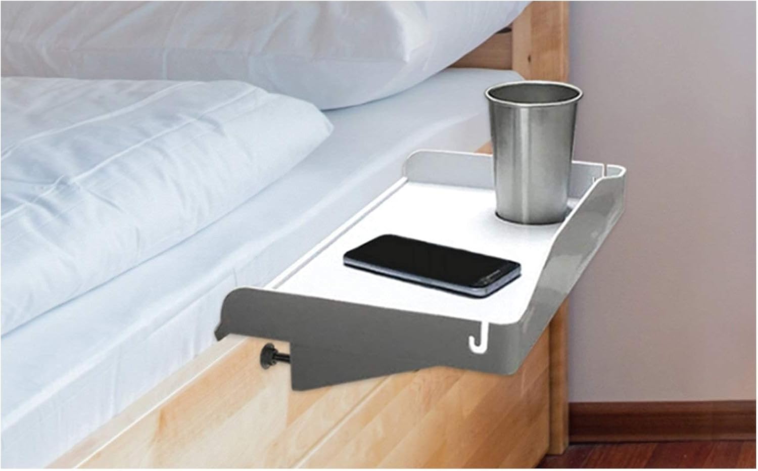 Bunk Bed Shelf For Top Bunk College Dorm Room Clip On Nightstand With Cup Holder Cord Holder Bedside Shelf For Bed Kids Nightstand For Bedroom Nightstand For Students Plastic Black