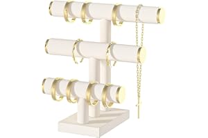 Ausalivan Bracelet Holder Stand,Bracelet Organizer Display for Selling,Bangle Organizer for Women,Watch Storage Holder for Men,Jewelry Business Supplies (Beige + metal lid)