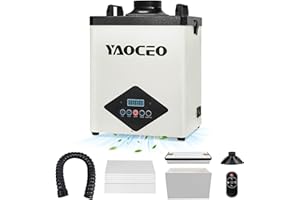 YAOCEO Solder Fume Extractor with LED Display, Suction 260m³/h & Powerful 105W, Fume Extractor with 10 Fan Speeds, 3-Stage Filtration,13 Filters, Fume Extractor for Laser Engraving, Soldering, 3D/DTF Printer
