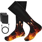 7JI Heated Foot Warmer Adjustable Temperature,Heated Socks for Men Women,Rechargeable 5000 mAh,Electric Ankle Warmers for Hunting, Camping, Hiking, Walking, Fishing, Cycling, Outdoor Work