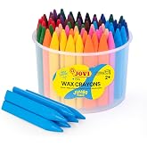 Jovi Triwax Triangular Crayons; Classroom Pack of 72 (6 Each of 12 Colors) Plus 2 sharpeners