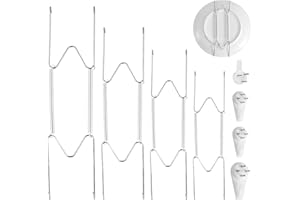 4 Pack Plate Hangers for The Wall, 6/8/10/12 Inch Plate Wall Holder Stainless Steel W-Shaped Plate Hooks Vertical Dish Displa