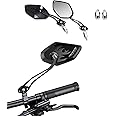 ASUBHA 2PCS Motorcycle Mirrors, Motorcycle Mirrors for Handlebar, Convex Handlebar Rear View Side Mirror with M8 M10 Bolt, Wide Angle Rear View Mirror Car Accessories for Scooter ATV UTV Dirt Bike