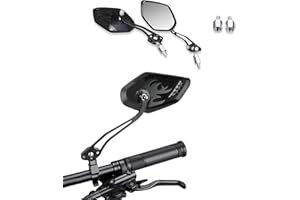 ASUBHA 2PCS Motorcycle Mirrors, Motorcycle Mirrors for Handlebar, Convex Handlebar Rear View Side Mirror with M8 M10 Bolt, Wide Angle Rear View Mirror Car Accessories for Scooter ATV UTV Dirt Bike