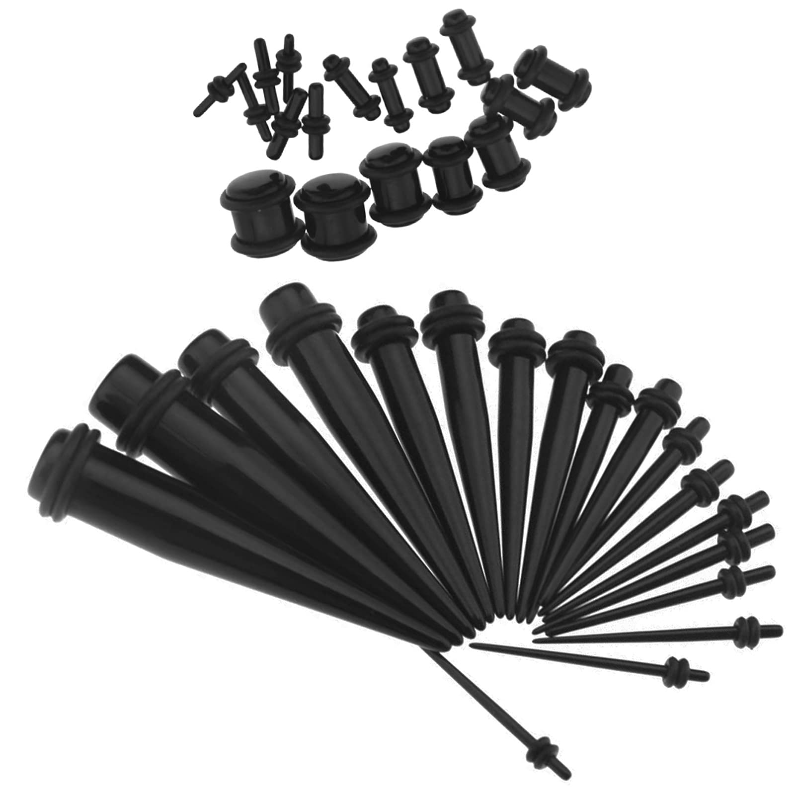 Young Wolf 36 Pcs Taper Stretcher + Ear Plugs Expander Gauges Acrylic Stretching Kits