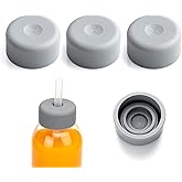Zukro Water Bottles Replacement Rubber Lids with Straw Hole, Silicone Cap for Luxfuel/Epica/Sursip 10oz/18oz/24oz Glass Bottles With Mouth Opening 1.49 Inch, Press-in Fit, BPA Free, 3 Pack