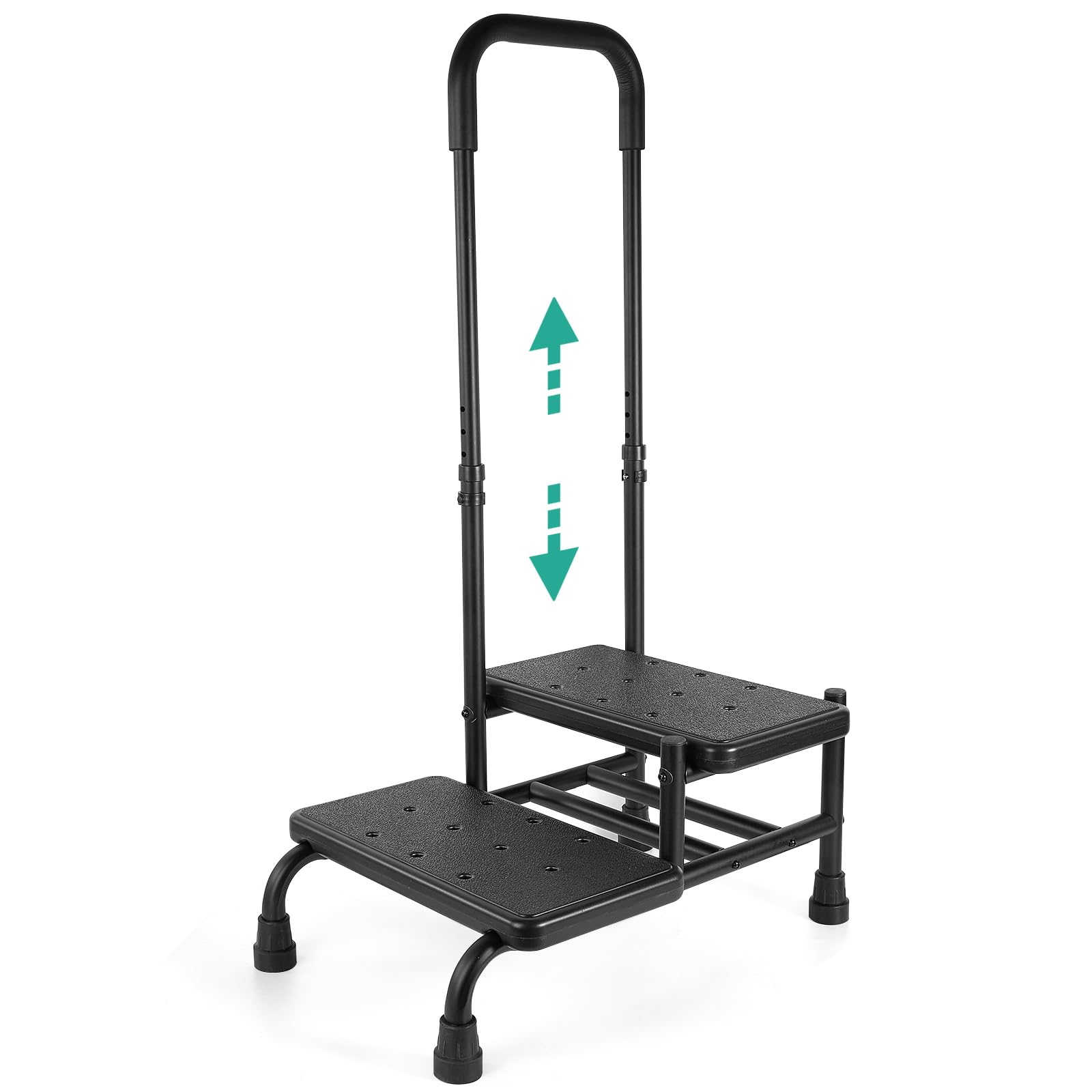 Photo 1 of ALIESTFDNO Step Stool with Handle, Heavy Duty 2 Step Stool with Adjustable Handrail and Non-Skid Platform, Step Stool for Elderly,Adults and People with Mobility Impairments?Holds up to 400 lbs