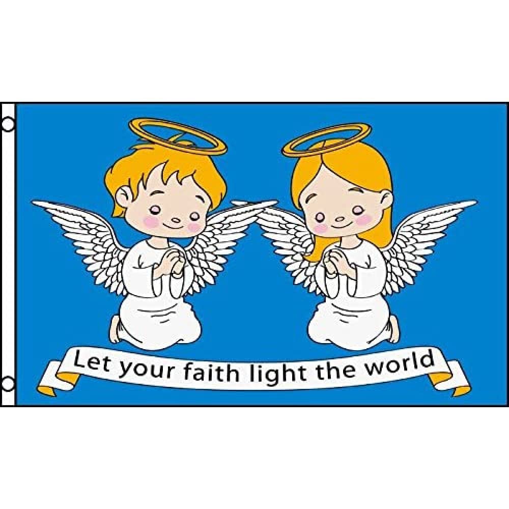 AZ FLAG - Angels In Faith Flag - 3x5 Ft - 100D Polyester Catholic Banner with Two Metal Grommets - Fade Resistant - Vivid Colors - 3' x 5' Feet - 150x90 Cm
