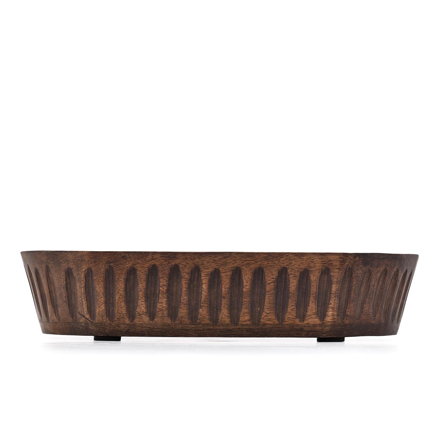 Samhita Mango Wood Decorative Bowls for Home Décor, Decorative Long Wooden Bowl for Table Centerpiece (10