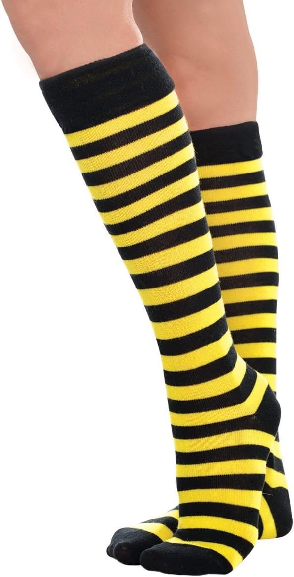 yellow thigh high socks
