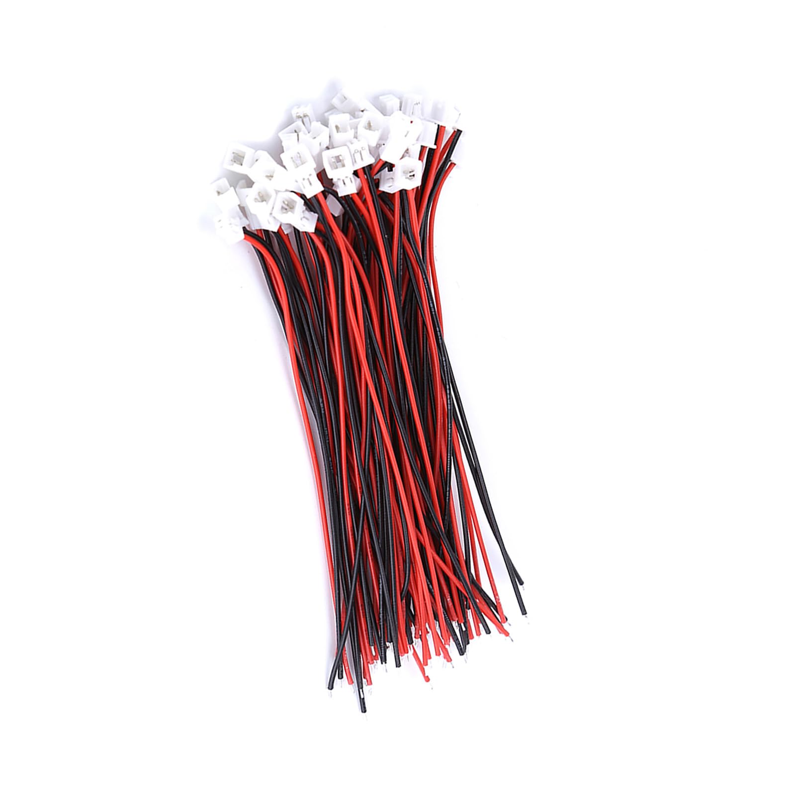 JST Connector 1.25mm 2 Pin Male Female Plug with Wires, 100mm Tin Plated Copper, 20 Sets for DIY Electronics Circuit Board Projects