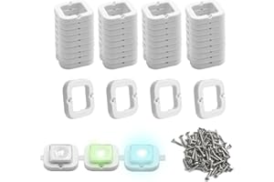 YLTKJ 40 Sets,Light Clips 2025 Upgraded Version for Govee Outdoor Light （Square） Secure Mounting Brackets,Equipped with Matching Screws for Various Surfaces Like Wood, Steel Siding etc