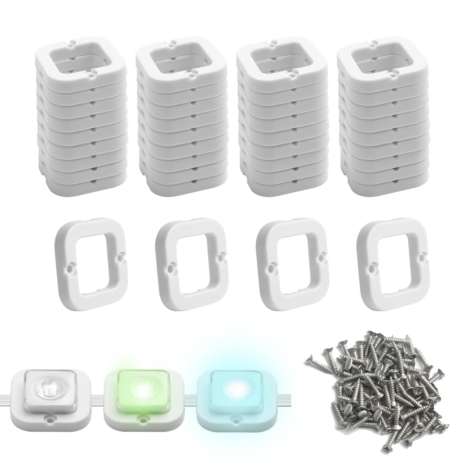 Photo 1 of 40 Pcs Light Clips for Govee Outdoor Lights H705 H805, Mounting Brackets for Govee Permanent (H805/H705), Install Firmly, Replace 3M Glue,(Non-Pro Version)?Not to other brands of outdoor lights?