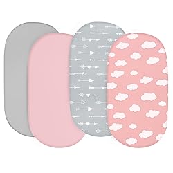 Baby Bassinet Sheets 4 Pack Compatible with Graco
