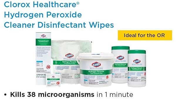 CLOROX HEALTHCARE HYDROGEN PEROXIDE CLEANER DISINFECTANT WIPES, 6.75″ X 9″, 95 COUNT (PACKAGE MAY VARY)