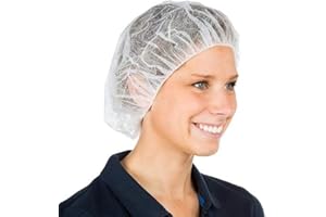 21" GOODSELL Disposable Bouffant Caps, Hair Head Cover Net, Non-Woven, Medical, Labs, Nurse, Tattoo, Food Service, Health, Hospital -WHITE (100 PCS (1 PACK))
