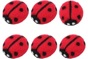 PH PandaHall 6PCS Wool Felt Ladybugs 3D Insect Wool Felt Cute Ladybug Shape Decor Red Ladybug Plush Decor for DIY Craft Women