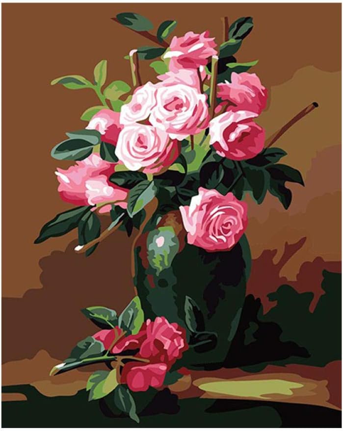 Rose fragrance Flower DIY Digital Painting By Numbers Modern Wall Art Canvas Painting Unique Gift Home Decor-40x50cm