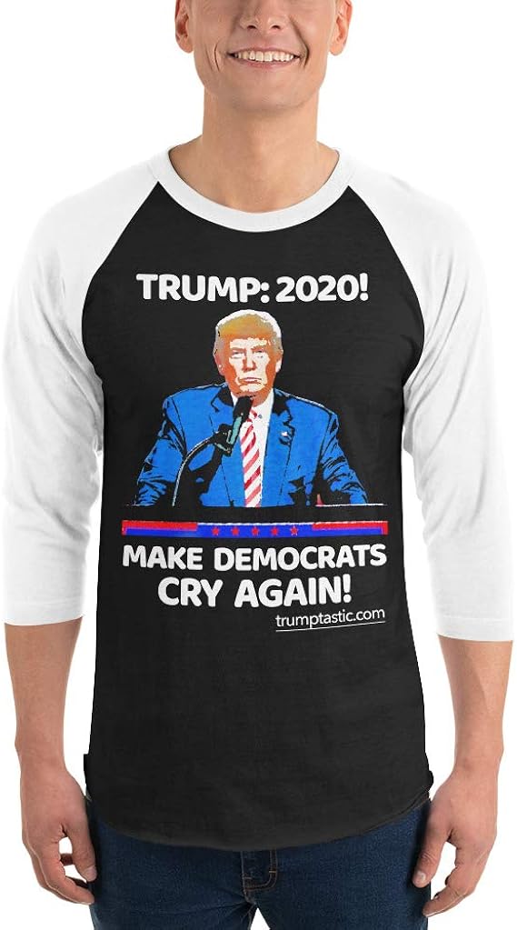 Donald Trump ¾ Sleeve Baseball T-Shirt [Unisex]: Make Democrats Cry