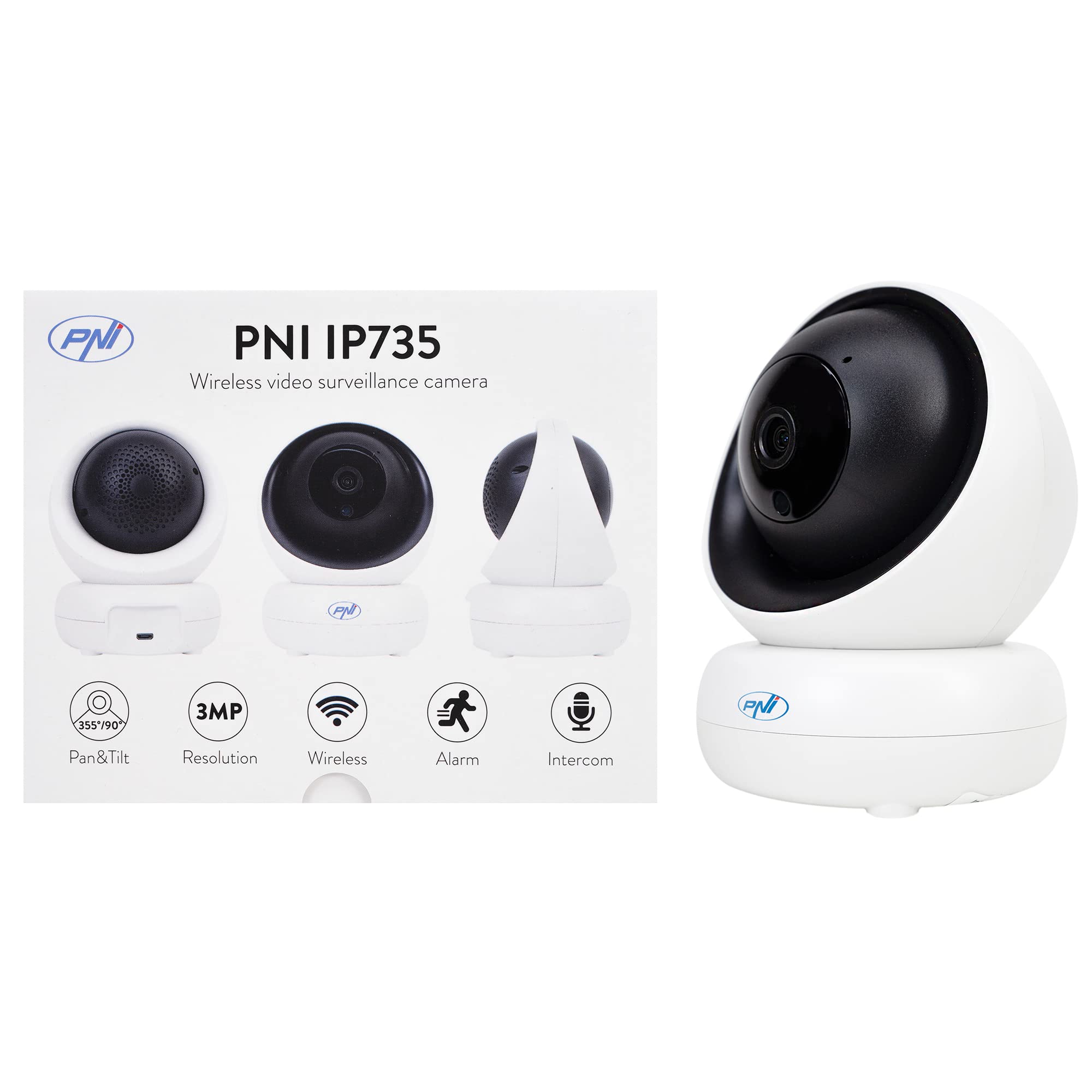 PNI Pet Camera IP735 3MP, Indoor Camera, Dog Camera, 355° rotation Home Security Camera, WiFi Baby Monitor, Night Vision, Motion Tracking, 2-Way Talk, APP Control, Dog Camera — image 1