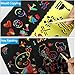 Yoart Rainbow Scratch Paper, 50 Pieces Scratch Art Paper for Kids with 5 Wooden Styluses and 4 Drawing Stencils Gift Arts Crafts(Included Pencil Sharpener)