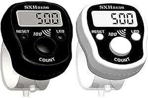 TESEAS Finger Counter Click Manual Digital clicker, 5pack Stitch Tally Knitting Counters Led Re-settable Digits Pitch Electronic LCD Display finger Number Counter Fr Row, People, Score, Inventory,Crochet