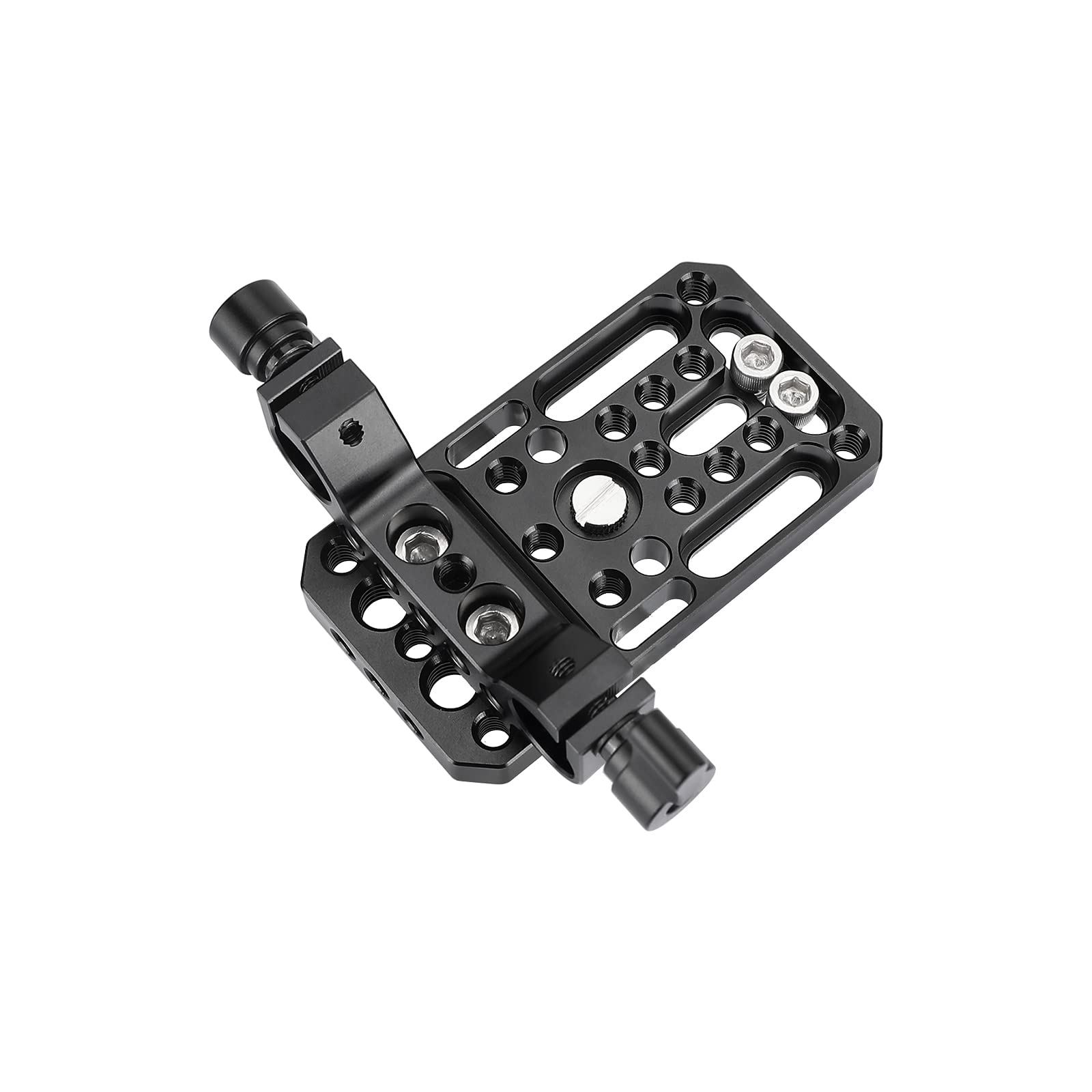 SZRIG Universal Camera Baseplate Integrated with 15mm Dual Rod Clamp for Shoulder Support Rig Tripod