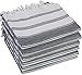 (SET of 6) 100% Turkish Cotton Beach Towel Set, Hammam Peshtemal Blanket, Thin Light Compact Travel Towel for Adults, Oversized Quick Dry Sand Free, Made in Turkey, Prewashed, 71x36