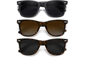 MEETSUN Retro Polarized Sunglasses for Women Men Classic Mirror Lens Driving Trendy Sun Glasses UV Protection (3 Pack)