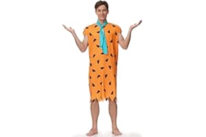 Arvilhill Men's Halloween Fred Costume Adult Classic Caveman Cosplay Outfits (M-4XL)