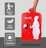 Koolatron Coca Cola Mini Fridge 4L 6 Can Desk Top Red AC DC Portable view 4