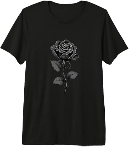 Amazon.com: 199 Flowers Black Rose Graphic T-Shirt : Clothing