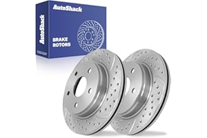 AUTO SHACK AutoShack Front Drilled & Slotted Brake Rotors | Replacement for 2011-2018 Ram 1500 2002-2010 Dodge Ram 1500 2004-2009 Dodge Durango | Silver Zinc Coated | 2-PC Set | SilverShield Pro