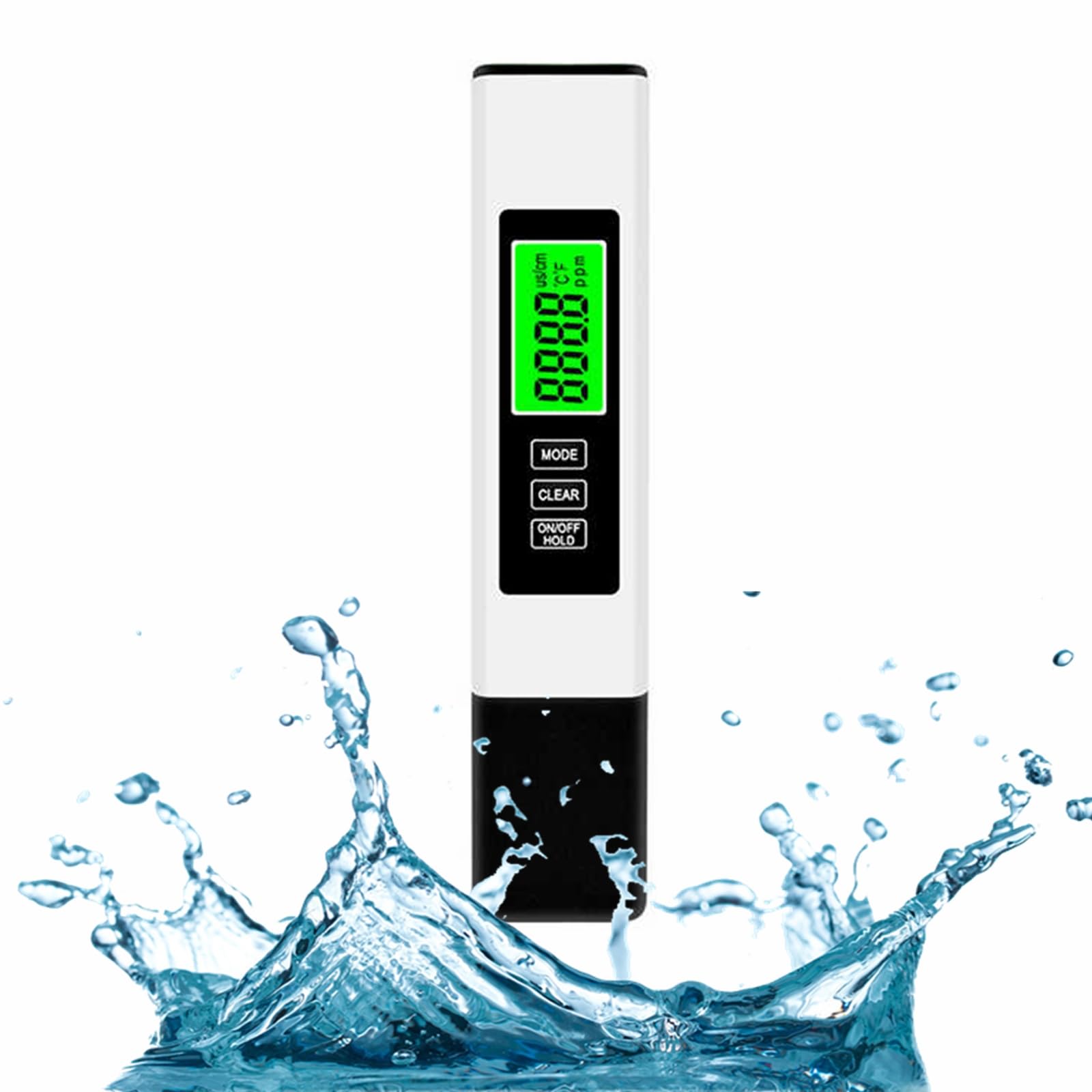 TDS Meter Digital Water Quality Tester for RO-RODI System Drinking Water, Aquariums, Hydroponics, 0-9990 ppm Measuring Range, 1 ppm Increments, 2% Readout Accuracy（White）