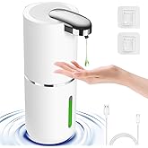 Foyucool Automatic Liquid Soap Dispenser, 12.8oz/380ml Rechargeable Touchless Hand Soap Dispenser, 4 Level Adjustable Foam Volume, IPX5 Waterproof for Bathroom, Kitchen, White