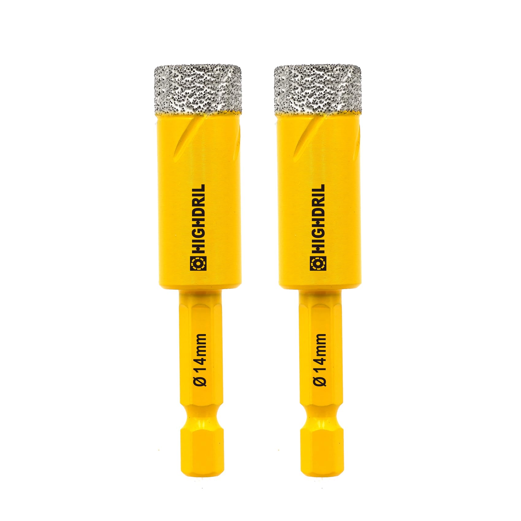 HIGHDRIL Dry Diamond Drill Bits,2pcs 14mm 3/5" with Hex Shank for Granite Marble Porcelain Tile Ceramic