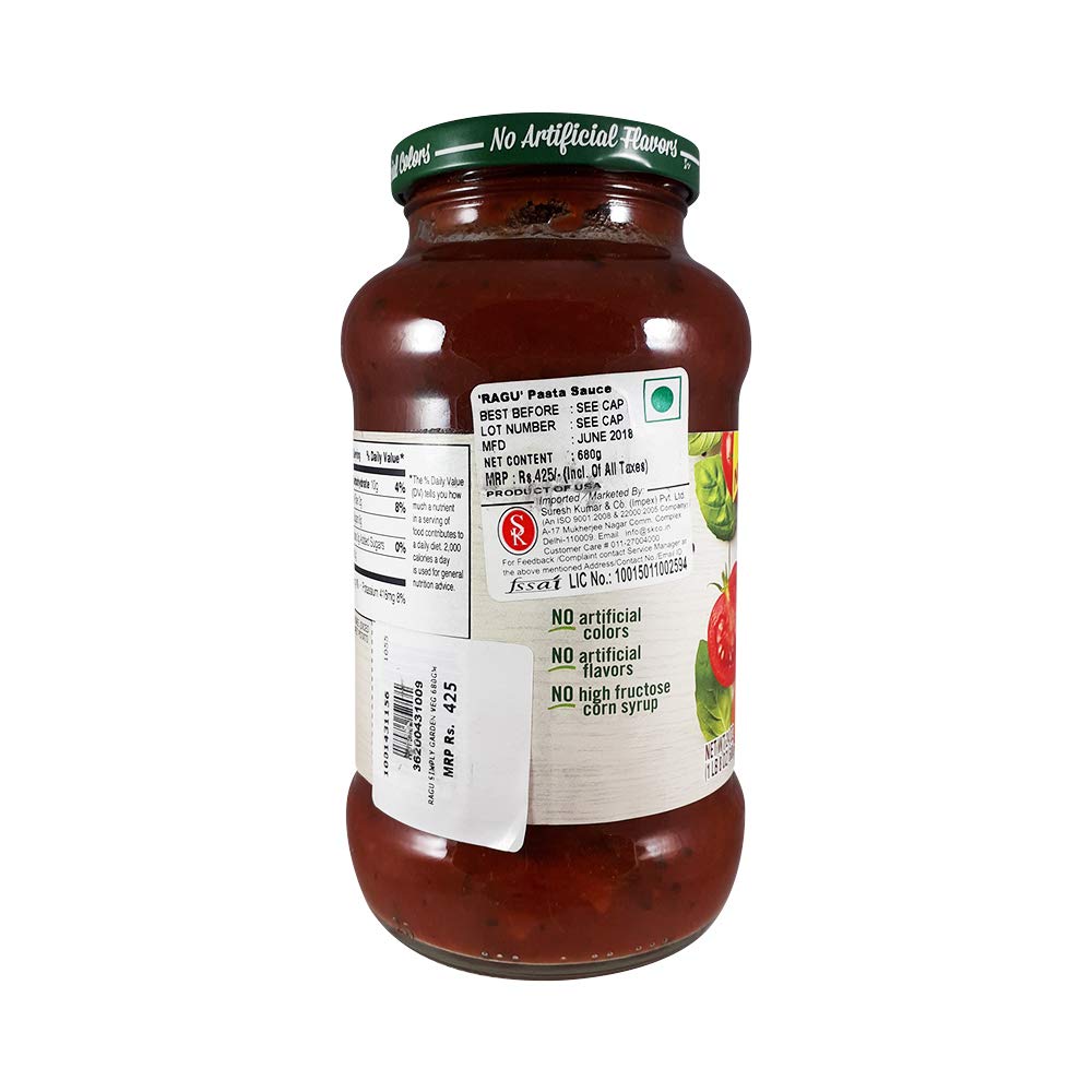 34 Ragu Simply Nutrition Label
