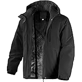 Flyplus Men's Winter Coats,Water Resistant Warm Insulated Hooded Parka Jacket with Fleece Lined for Snow Ski