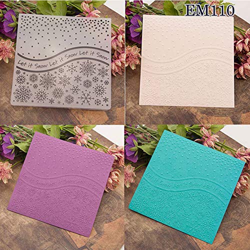 Snowflake Heart Plastic Embossing Folders DIY Paper Decor Template Background Decorative Tools for Card Making 6 by 6 inch Around (Snowflake)