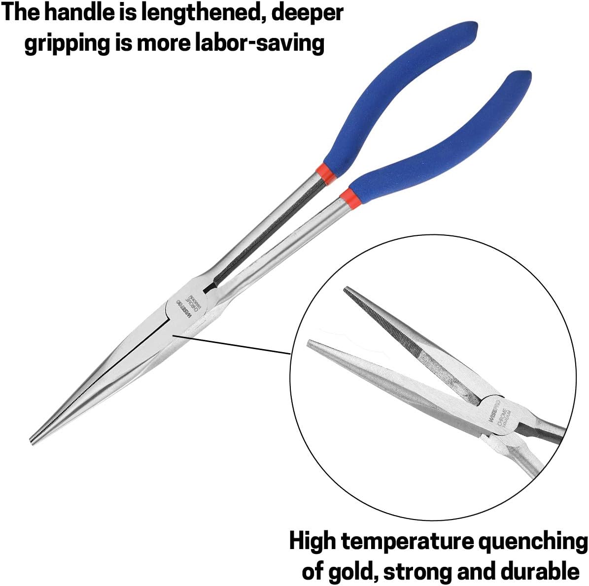 WISEPRO 11 Inch Extra Long Reach Needle Nose Pliers, Straight Long Nose Pliers for Wire Processing Home Repairing - Image 4