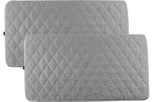 Bamuho 2 Pack Waterproof Pack and Play Sheets Fitted Quilted, Breathable Pack and Play Mattress Pad Cover, Thick Pack n Play Mattress Protector for Baby Playpen Playard - 39" x 27", Grey