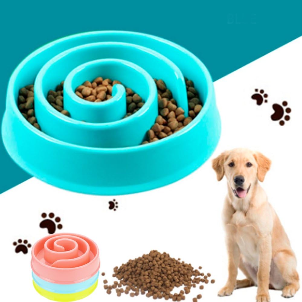 DDPET Dog bowls Slow Feeder Anti-Gulping Dog Bowl Large Dog Feeder Slow Dog Feeders Large Pet Bowls for Dogs Cats Feeder Slw-Bowl Dog Bowl Stop Bloat Dog Feeder for Large/Small Dogs Kitten