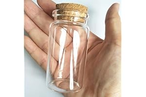 Luo House 6pcs 50ml Small Glass Bottles Vials Jars Glass with Cork Stopper Storage Bottle 50ml 37x70mm(1.45x2.75inch)