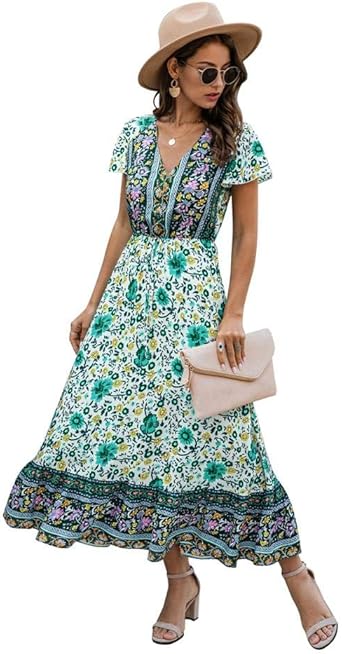 elastic waist maxi dress