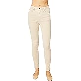 Judy Blue Women's High-Rise Garment Dyed Tummy Control Skinny Jeans (US, Numeric, 3, Regular, Regular, Bone)