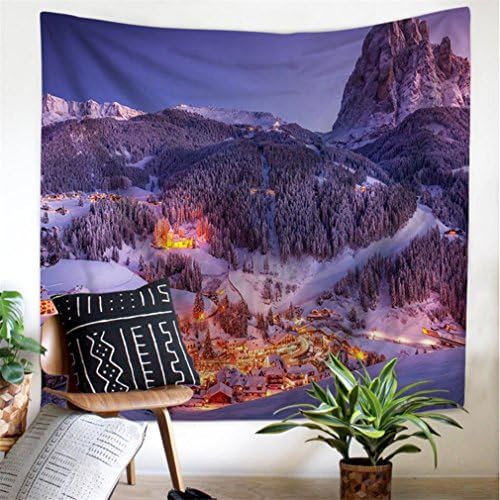 Wall Tapestry Wall Hanging Sunset Tapestry Snow Mountain Forest Tapestry Psychedelic Bohemian Mandala Tapestry Indian Wall Tapestry for Bedroom Living Room Dorm Decor