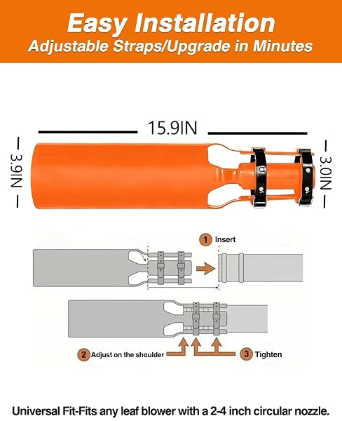 LEAF BLOWER AIR BOOSTER, UNIVERSAL BLOWER AIR BOOSTER ATTACHMENT, HIGH-SPEED CYCLONE 2X LEAF BLOWER EXTENSION,FITS 2-4 INCH NOZZLE, LAWN AND YARD CLEANUP ARTIFACT (1PCS)