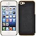Frame Luxury Leather Chrome Hard Back Case Cover for Iphone 5 5s Black Gold